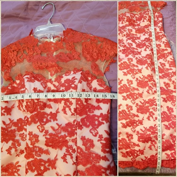 (Reposh) Absolutely Beautiful Red Lace Dress. - Picture 3 of 3